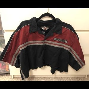 Cropped Harley Davidson Button up distressed